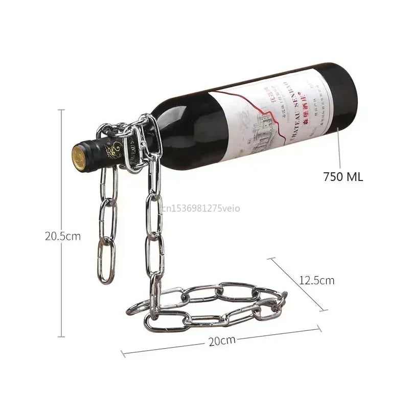 Magical Suspension iron Chain Wine Racks One Bottle Wine Display Racks Stand Holder Kitchen Dining room cellar Bar Decoration - Roy Entreprise