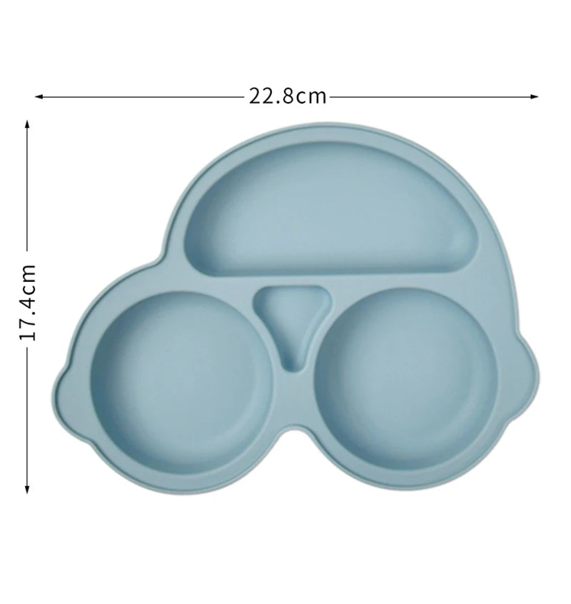 Baby Safe Silicone Dining Plate Suction Cartoon Children Dishes Feeding Toddler Training Tableware Retro Kids Smile Face Bowl - Roy Entreprise