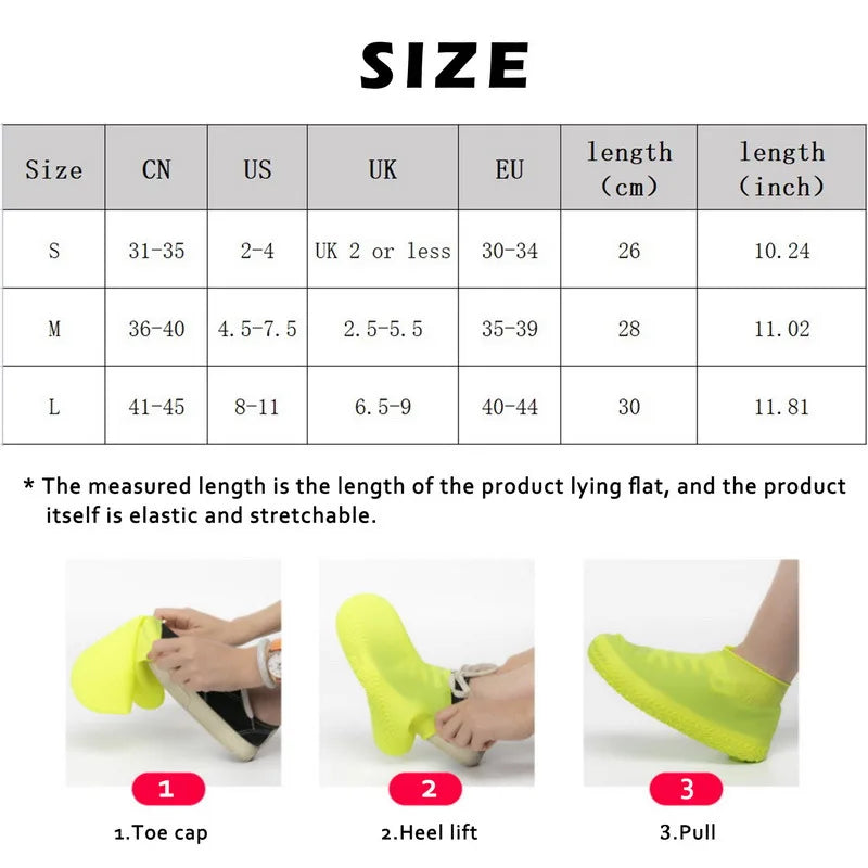 Waterproof Silicone Shoe Covers Reusable Non-Slip Wear-Resistant Rain Shoe Covers Protector Anti-Slip Boot For Outdoor Rainy Day - Roy Entreprise