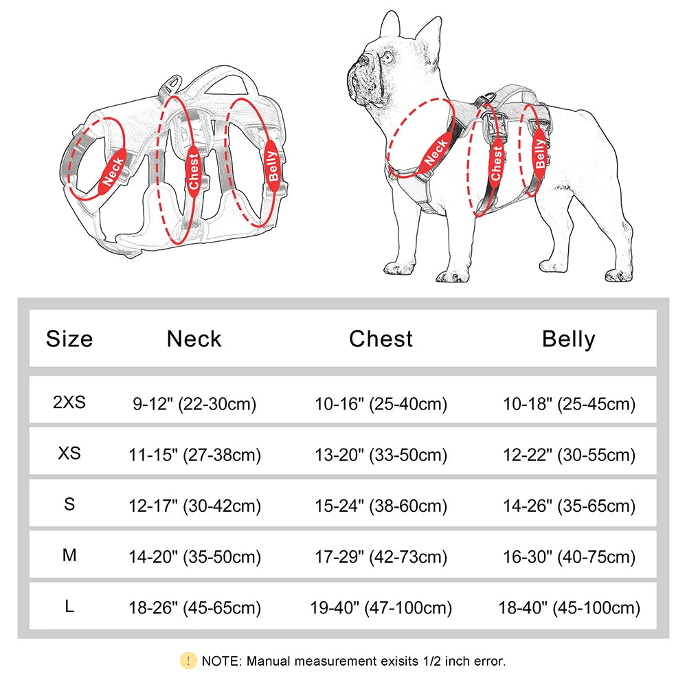 No Pull Small Medium Large Big Dog Harness Vest Nylon Adjustable Reflective Waterproof Pet Walking Training Harness With Handle - Roy Entreprise